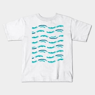 Blue Sea Waves Pattern-Enjoy Summer And Salt Life Kids T-Shirt